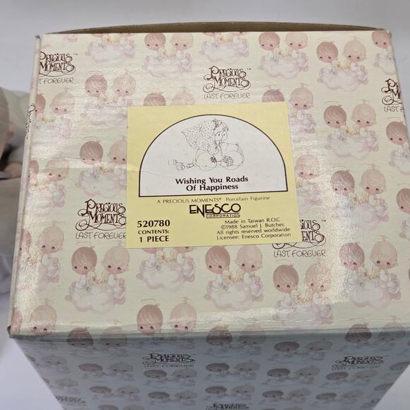 Precious Moments 520780 Wedding Couple Car “Wishing You Roads of Happiness” 1988 - Picture 14 of 16